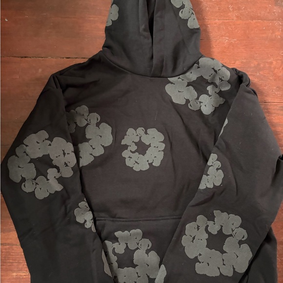 Black Monochrome Denim Tears Hoodie size L ships next day